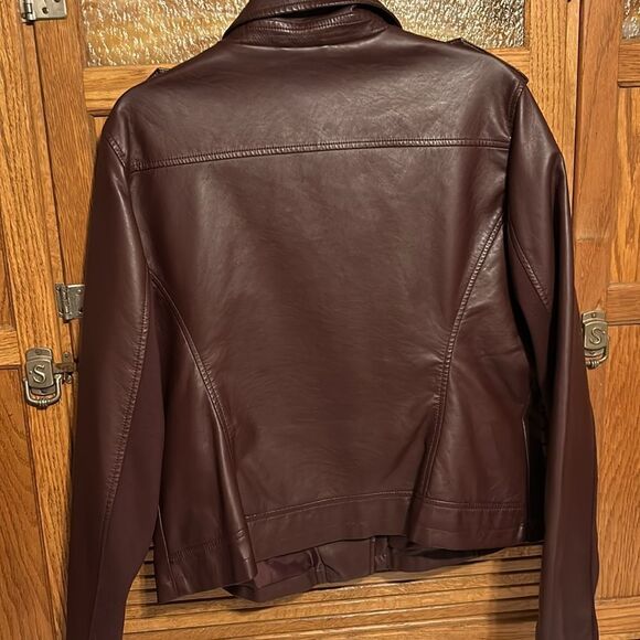 NWT New York & Company PU Leather Jacket Brown - Picture 2 of 7